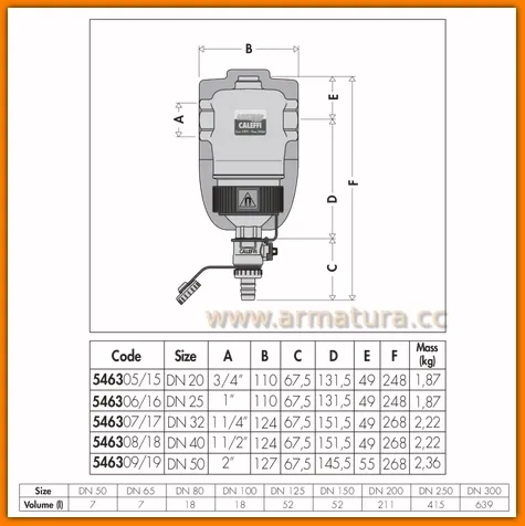 CALEFFI 546307 DIRTMAG Mosiężny separator zanieczyszczeń z magnesem 5/4"