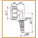 Kolanko kolano komplet G1"/8–16 AlcaPLAST P0049-ND alcadrain