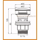 Korek umywalki spust KLIK-KLAK S287PP-B FERRO spust click-clack automatyczny