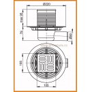 Kratka ściekowa 105x105/50 APV101 AlcaPLAST ruszt Design mosiądz boczna alcadrain