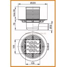Kratka ściekowa 105x105/50 APV102 AlcaPLAST ruszt Design mosiądz boczna alcadrain