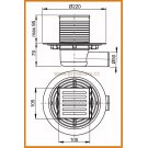 Kratka ściekowa 105x105/50 APV103 AlcaPLAST ruszt Design mosiądz boczna alcadrain