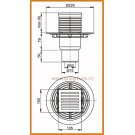 Kratka ściekowa 105x105/50/75 APV203 AlcaPLAST ruszt Design mosiądz pionowa alcadrain