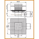 Kratka ściekowa 105x105/50/75 odpływ boczny APV3344 AlcaPLAST kratka nierdzewna alcadrain