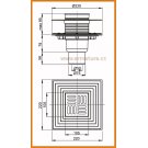Kratka ściekowa 105x105/50/75 odpływ pion APV4344 AlcaPLAST nierdzewna alcadrain