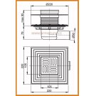 Kratka ściekowa 105x105/50 odpływ boczny APV1324 AlcaPLAST nierdzewna alcadrain
