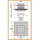 Kratka ściekowa 105x105/50/75 odpływ pion APV2324 AlcaPLAST nierdzewna alcadrain