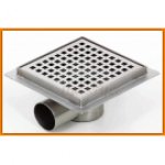 KESMET kratka ściekowa z ozdobnym rusztem 100x100KNF_m z syfonem metalowym