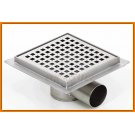 kratka ściekowa z ozdobnym rusztem syfon metalowy KESMET 150x150KNF_m