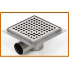 kratka ściekowa 200x200KNF_m KESMET wpust stalowy z ozdobnym rusztem z syfonem metalowym