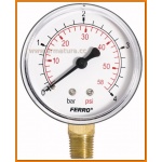 Manometr 63mm 1/4" radialny 0-4 bar M6304R FERRO boczny