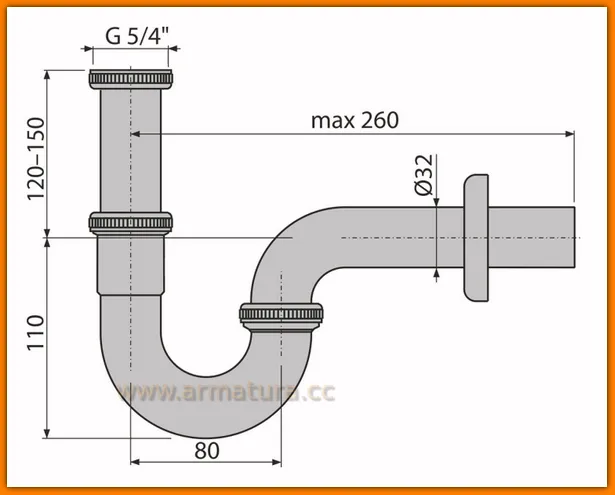 Pół-syfon umywalkowy A4320 AlcaPLAST metalowy chrom rurowy
