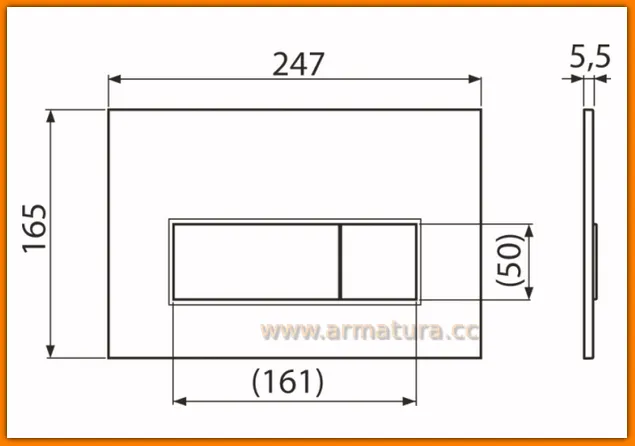 Przycisk spłukujący spłuczki podtynkowej WC BRASS-MAT M57-BR-M AlcaPLAST Delfin alcadrain