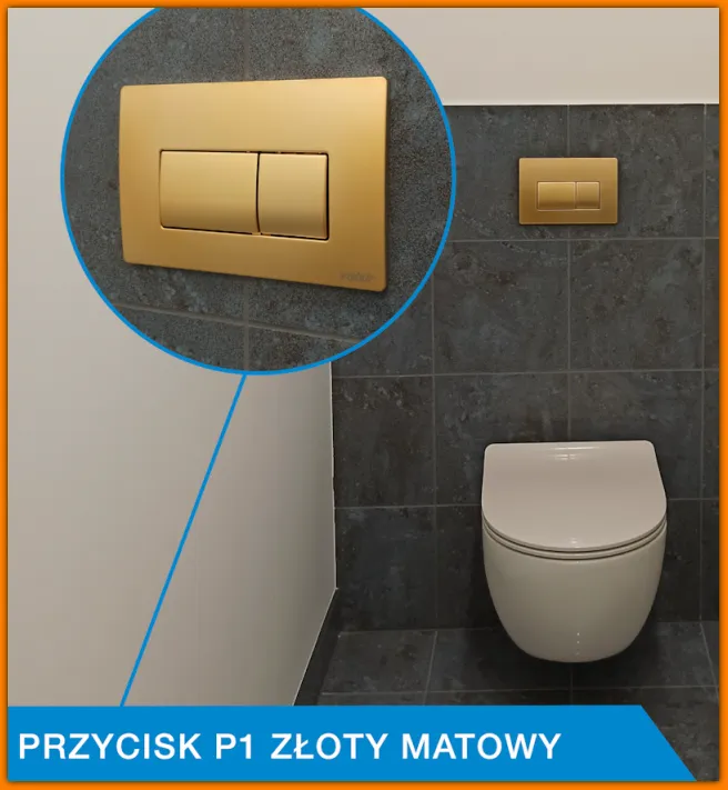 Przycisk spłukujący WC P1 Evolut, Cubik, Space, Tropea3 VALSIR 872640 Złoty-MAT pneumatyczny