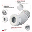 Przyłącze kanalizacyjne elastyczne do WC A97SN AlcaPLAST rura harmonijka alcadrain