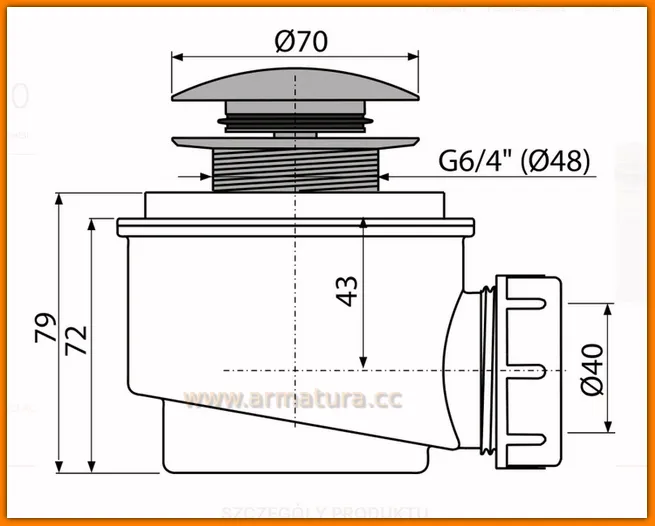 ALCAPLAST A465C-50 syfon brodzikowy klik-klak Ø50 mm