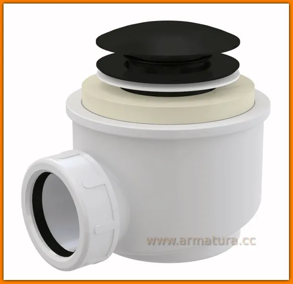 Syfon brodzikowy KLIK-KLAK NISKI Ø50 mm Czarny A465BLACK-50 AlcaPLAST click/clack